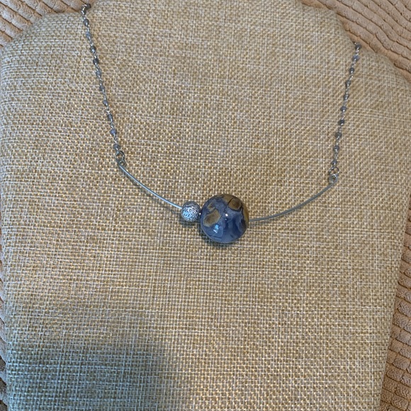 One of a kind chalcedony earth and moon pendant with labradorite chain. NWT - Picture 7 of 10